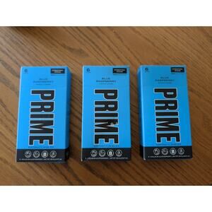 3 Boxes Prime Hydration Drink Mix -6 Stick Packets Per Box Blue Raspberry